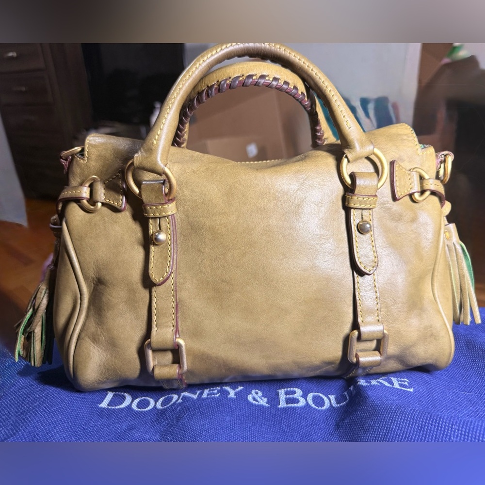 Dooney & Bourke Florentine Leather Tassel Shoulder Bag - Moss - Picture 4 of 12